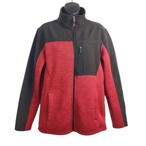 SWISS TECH Men's Jacket Sweatshirt Full Zip Up Red Black Size S (34-36)